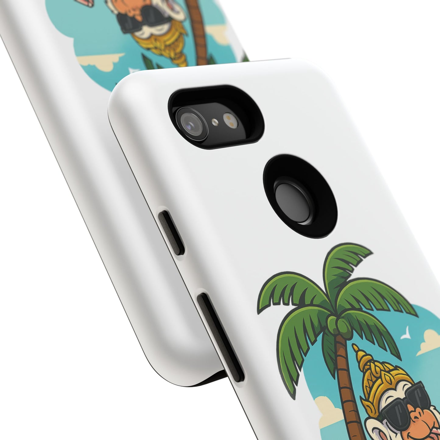 Divine Guard Hanuman Tropical Phone Case, Fun Coconut Drink, Summer Beach Vibes, Gifts for Animal Lovers, Travel Accessory