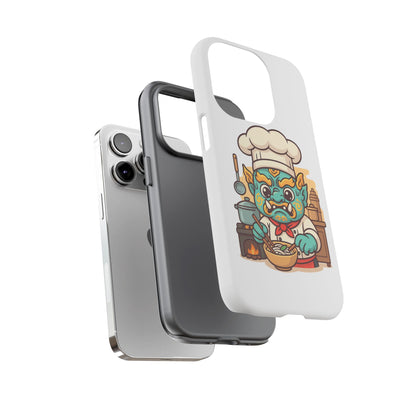 Yeak Chef Phone Case, Tough Khmer Cover, Num Banh Chok Art, Cute Monster Chef Phone Case - Adorable Cooking Gift