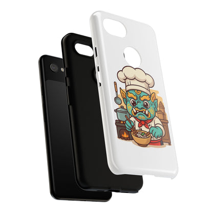 Yeak Chef Phone Case, Tough Khmer Cover, Num Banh Chok Art, Cute Monster Chef Phone Case - Adorable Cooking Gift