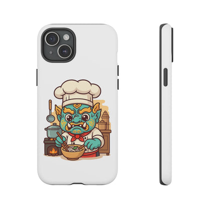 Yeak Chef Phone Case, Tough Khmer Cover, Num Banh Chok Art, Cute Monster Chef Phone Case - Adorable Cooking Gift