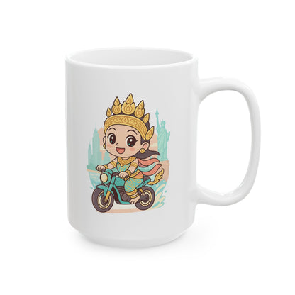 Apsara's Urban Fuel Ceramic Mug - Perfect for Cat Lovers, Gift for Birthdays, Coffee Lovers, Cozy Mornings, Cute Kitchen Decor