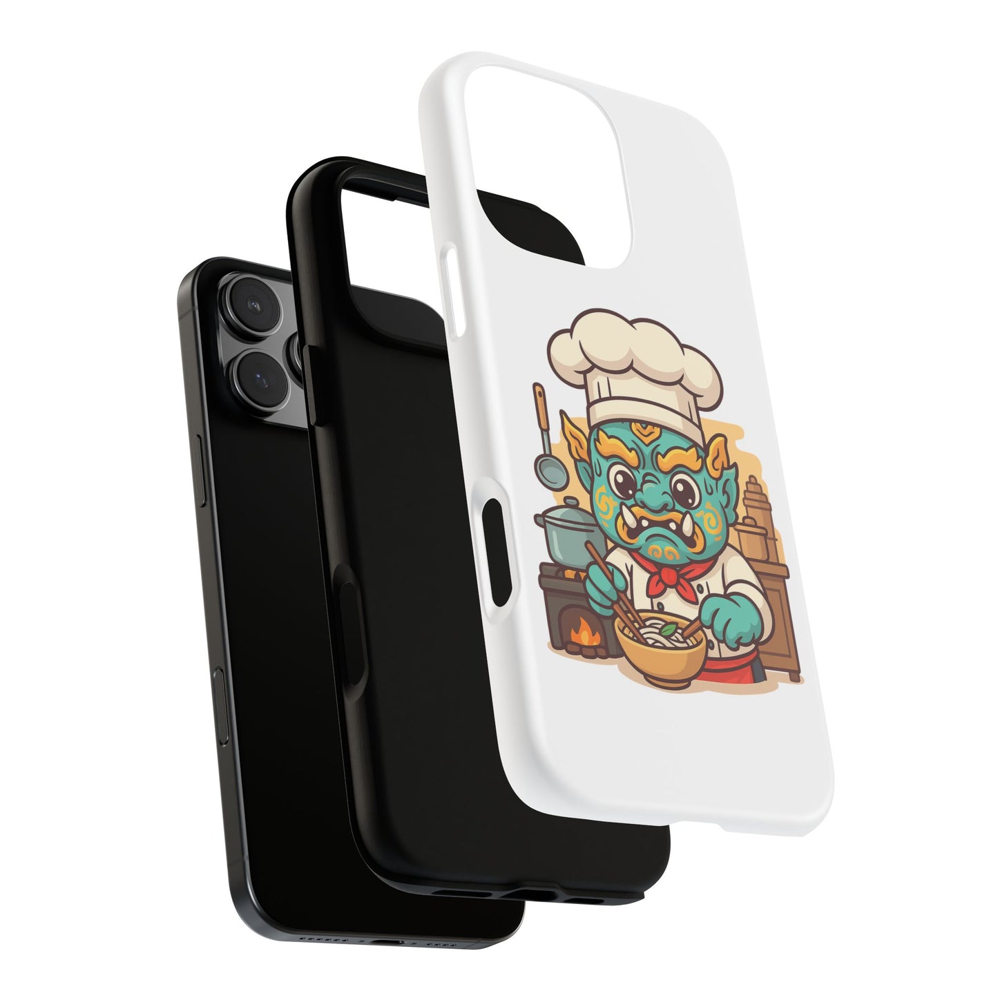 Yeak Chef Phone Case, Tough Khmer Cover, Num Banh Chok Art, Cute Monster Chef Phone Case - Adorable Cooking Gift
