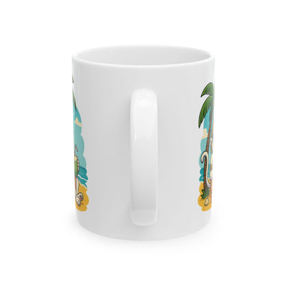 The Divine Sip: Hanuman's Holiday Mug, Khmer God Ceramic Coffee Cup, 11oz, 15oz, Tea Mug, Gift for Yoga Lovers, Religious Drinkware, Kitchen