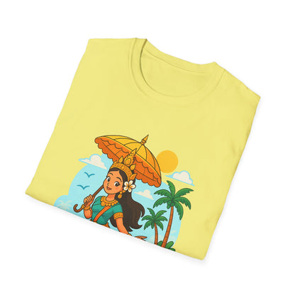 Beach Vibes T-Shirt with Sunset and Umbrella Graphic, Summer Gift, Travel Tee, Ocean Lover Shirt, Casual Everyday Wear