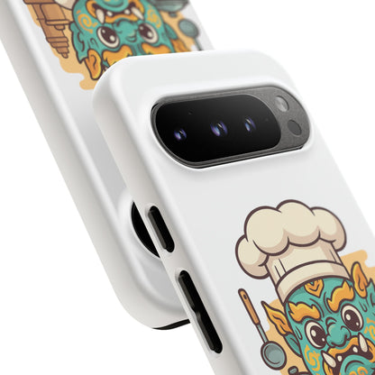 Yeak Chef Phone Case, Tough Khmer Cover, Num Banh Chok Art, Cute Monster Chef Phone Case - Adorable Cooking Gift