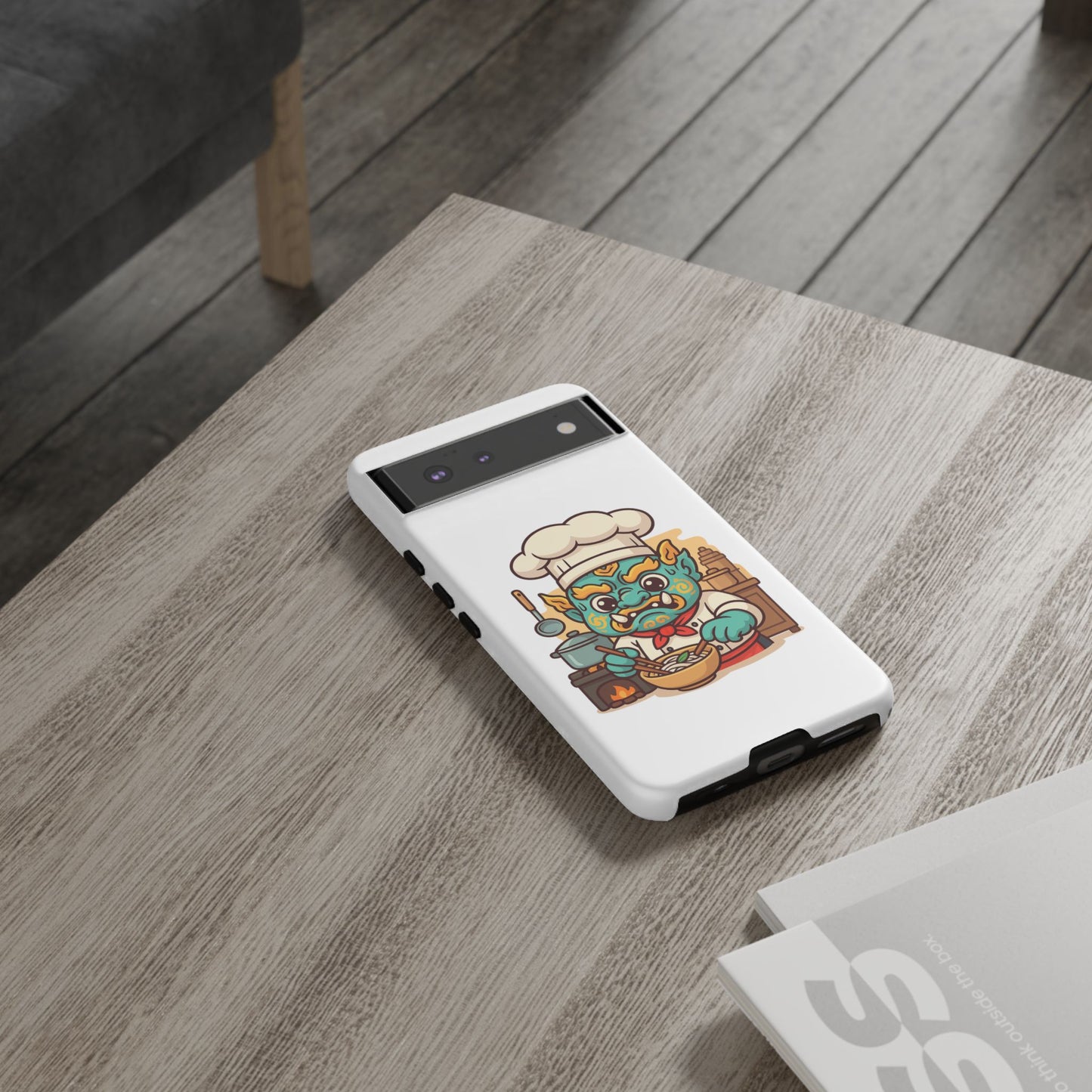 Yeak Chef Phone Case, Tough Khmer Cover, Num Banh Chok Art, Cute Monster Chef Phone Case - Adorable Cooking Gift