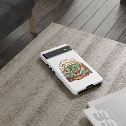 Yeak Chef Phone Case, Tough Khmer Cover, Num Banh Chok Art, Cute Monster Chef Phone Case - Adorable Cooking Gift