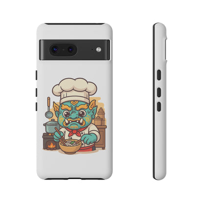 Yeak Chef Phone Case, Tough Khmer Cover, Num Banh Chok Art, Cute Monster Chef Phone Case - Adorable Cooking Gift