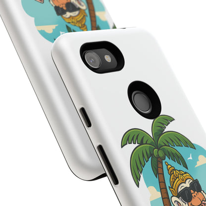 Divine Guard Hanuman Tropical Phone Case, Fun Coconut Drink, Summer Beach Vibes, Gifts for Animal Lovers, Travel Accessory