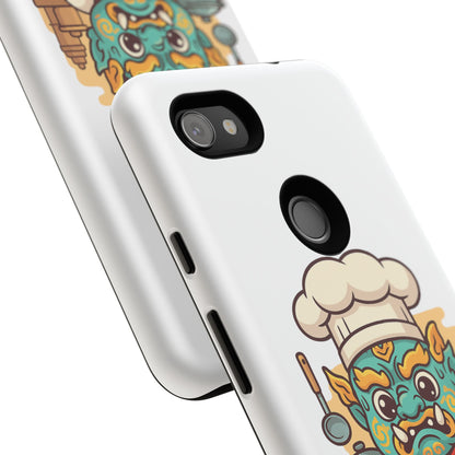 Yeak Chef Phone Case, Tough Khmer Cover, Num Banh Chok Art, Cute Monster Chef Phone Case - Adorable Cooking Gift