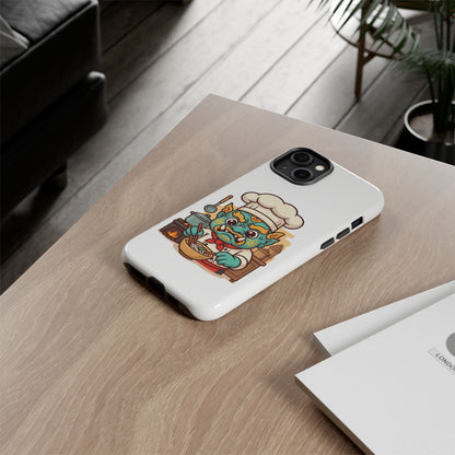 Yeak Chef Phone Case, Tough Khmer Cover, Num Banh Chok Art, Cute Monster Chef Phone Case - Adorable Cooking Gift