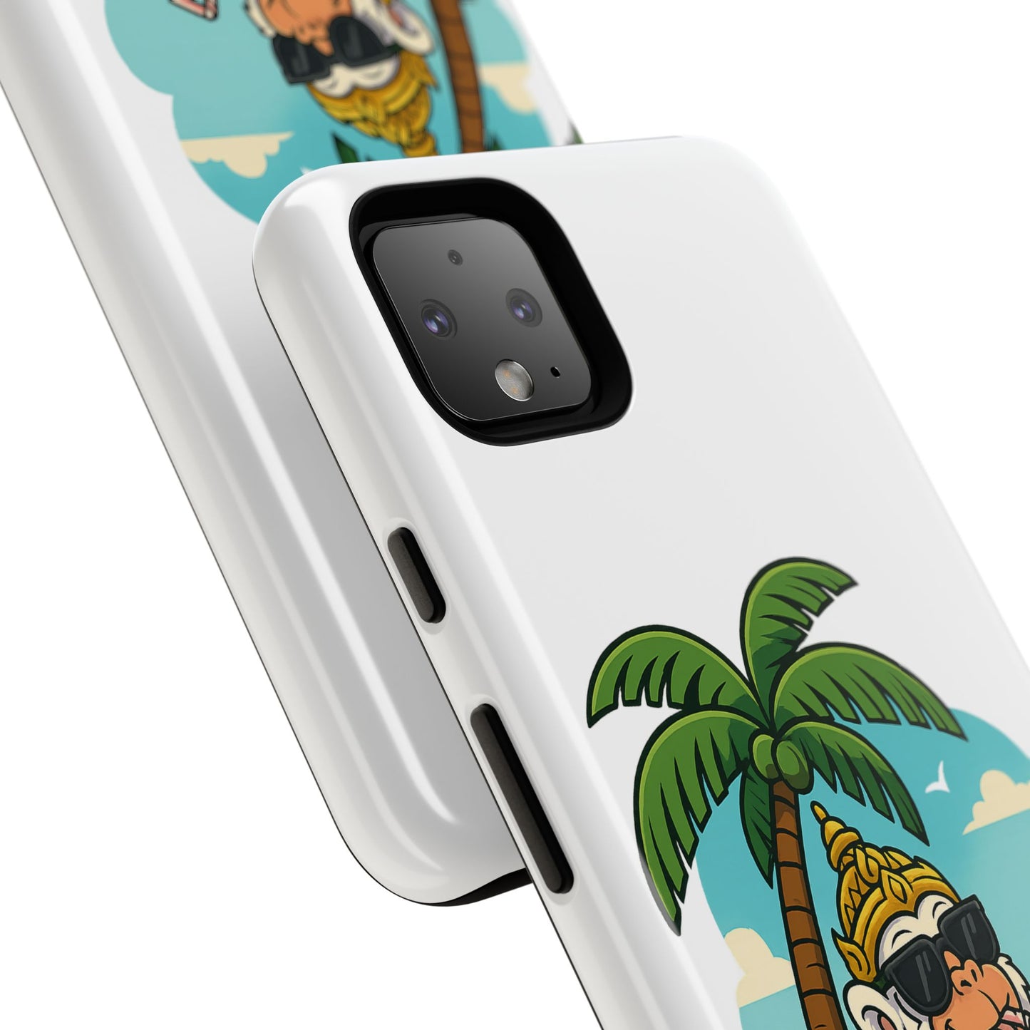 Divine Guard Hanuman Tropical Phone Case, Fun Coconut Drink, Summer Beach Vibes, Gifts for Animal Lovers, Travel Accessory