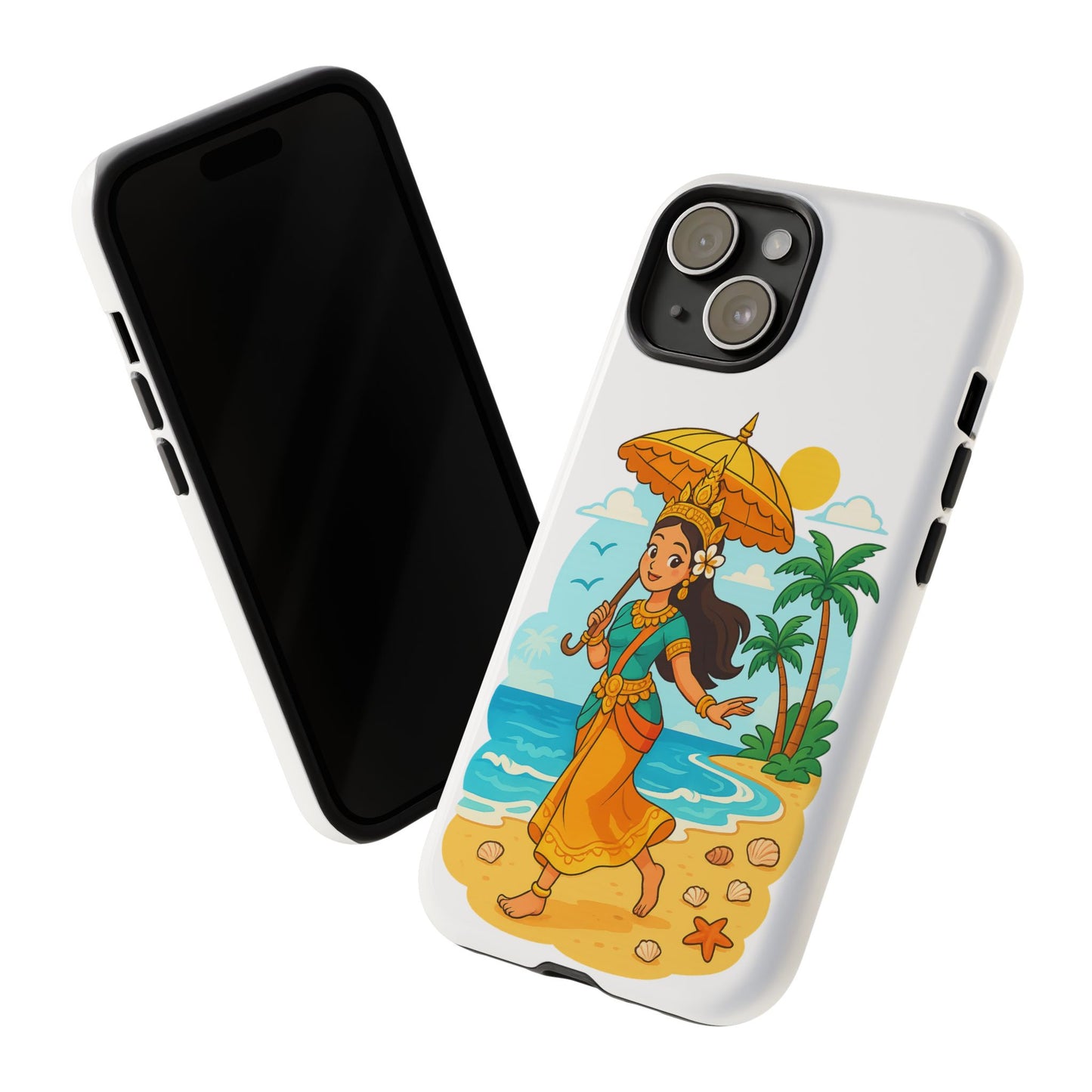 Apsara's Shoreline Grace Tough Cases, Phone Case, Protective Cover, Unique Design, Gift for Nature Lovers, Coastal Art Decor