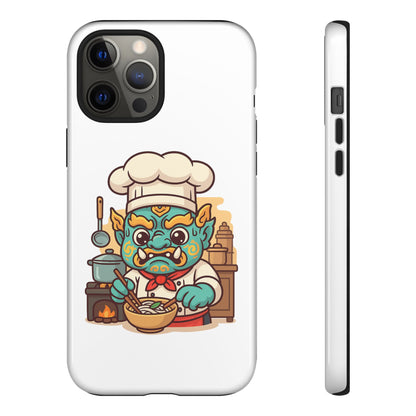 Yeak Chef Phone Case, Tough Khmer Cover, Num Banh Chok Art, Cute Monster Chef Phone Case - Adorable Cooking Gift