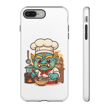 Yeak Chef Phone Case, Tough Khmer Cover, Num Banh Chok Art, Cute Monster Chef Phone Case - Adorable Cooking Gift