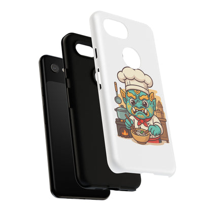 Yeak Chef Phone Case, Tough Khmer Cover, Num Banh Chok Art, Cute Monster Chef Phone Case - Adorable Cooking Gift