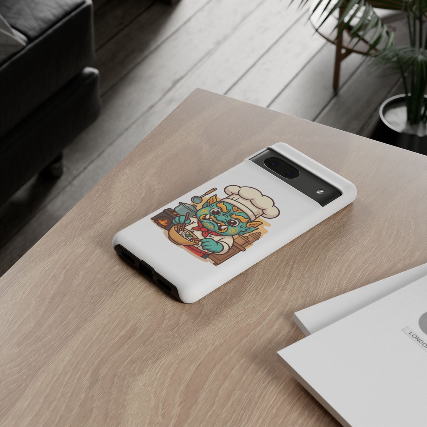 Yeak Chef Phone Case, Tough Khmer Cover, Num Banh Chok Art, Cute Monster Chef Phone Case - Adorable Cooking Gift