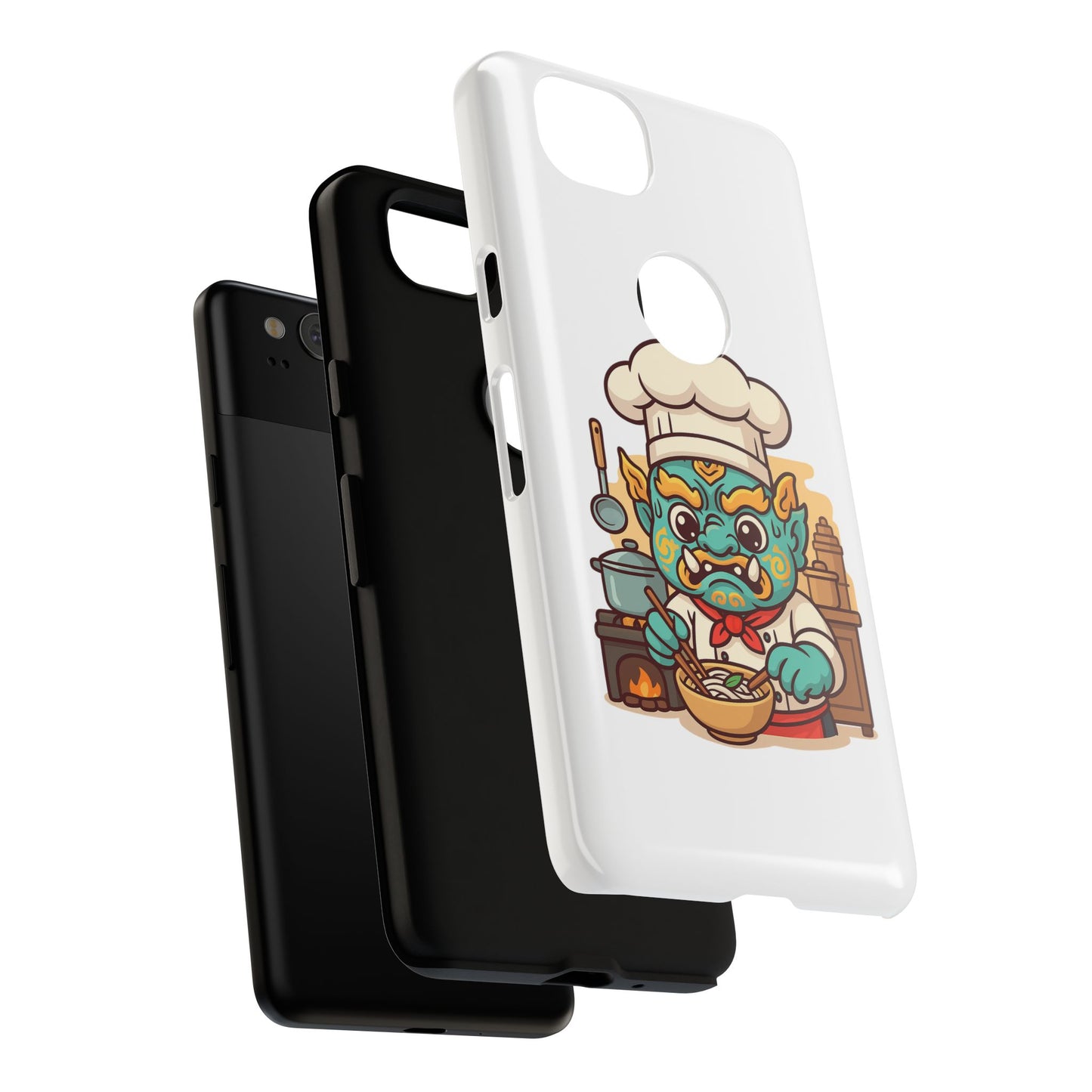 Yeak Chef Phone Case, Tough Khmer Cover, Num Banh Chok Art, Cute Monster Chef Phone Case - Adorable Cooking Gift