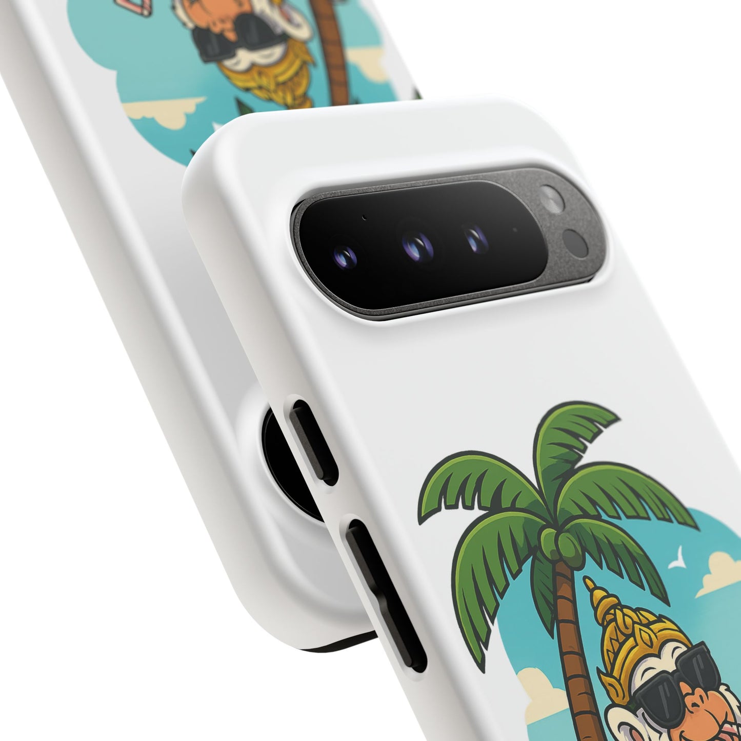 Divine Guard Hanuman Tropical Phone Case, Fun Coconut Drink, Summer Beach Vibes, Gifts for Animal Lovers, Travel Accessory