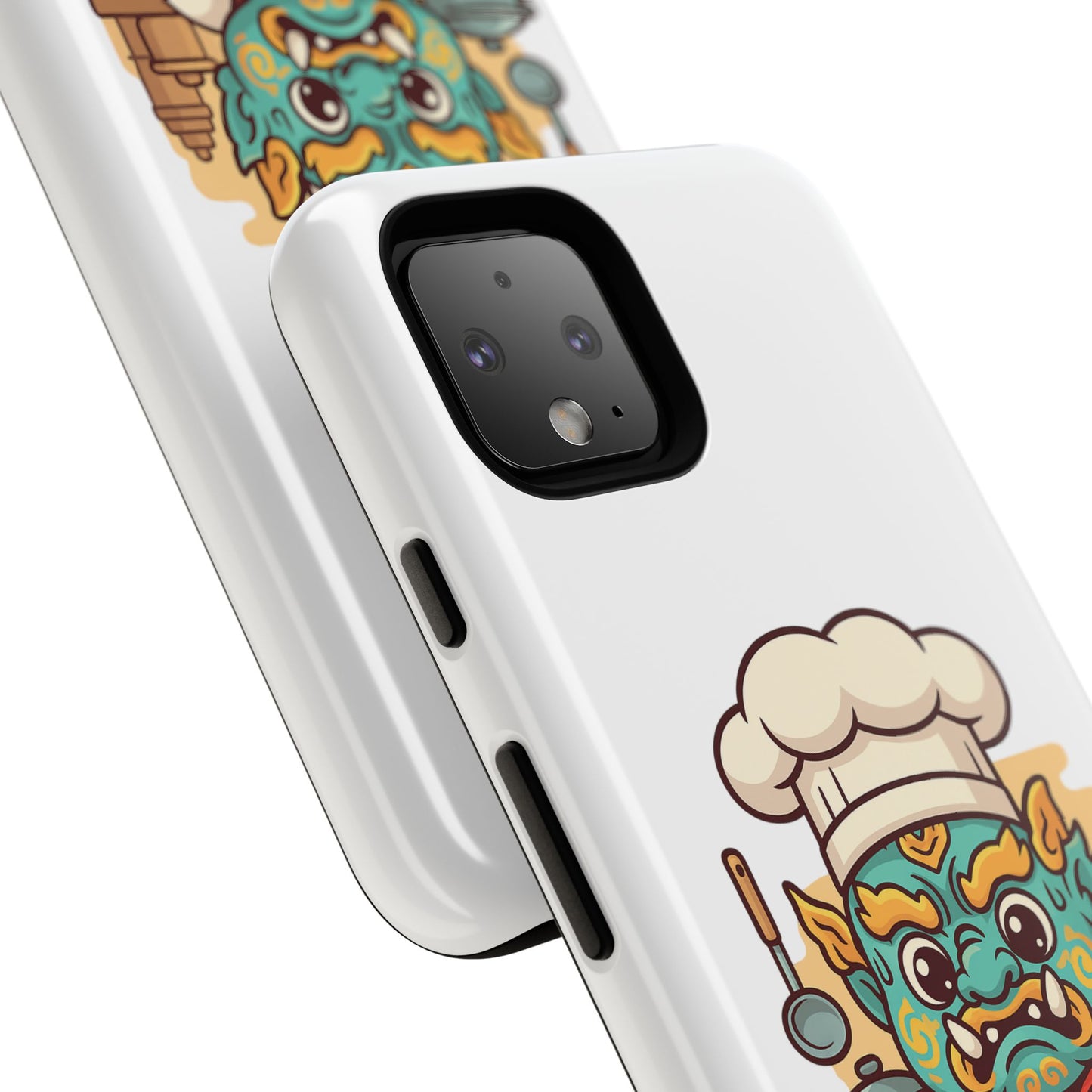 Yeak Chef Phone Case, Tough Khmer Cover, Num Banh Chok Art, Cute Monster Chef Phone Case - Adorable Cooking Gift