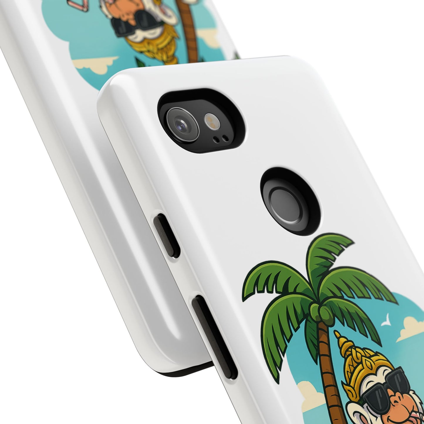 Divine Guard Hanuman Tropical Phone Case, Fun Coconut Drink, Summer Beach Vibes, Gifts for Animal Lovers, Travel Accessory