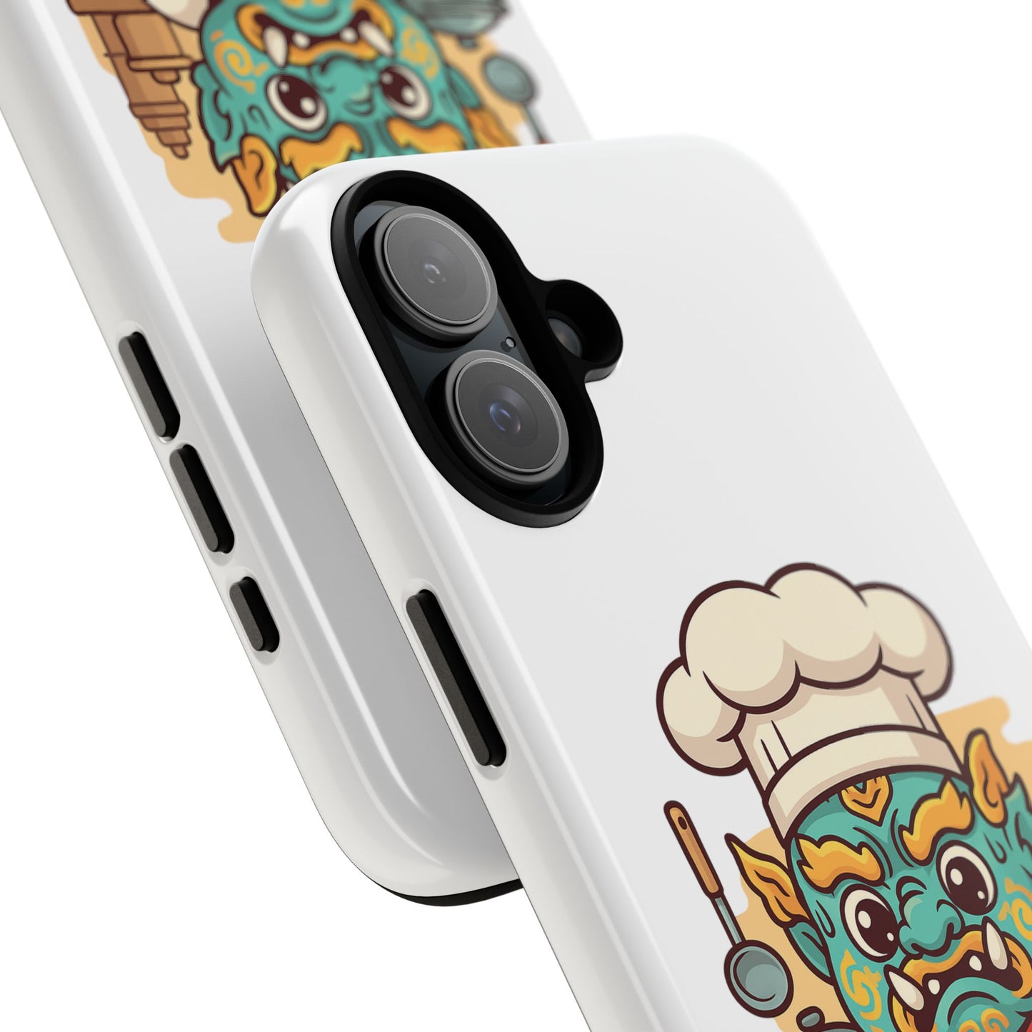 Yeak Chef Phone Case, Tough Khmer Cover, Num Banh Chok Art, Cute Monster Chef Phone Case - Adorable Cooking Gift