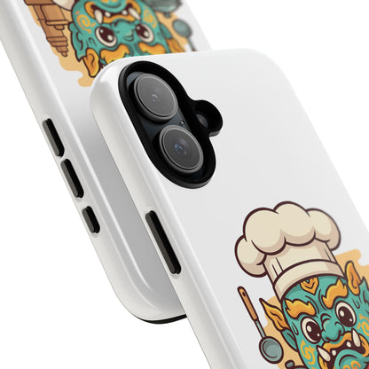 Yeak Chef Phone Case, Tough Khmer Cover, Num Banh Chok Art, Cute Monster Chef Phone Case - Adorable Cooking Gift