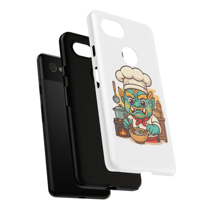 Yeak Chef Phone Case, Tough Khmer Cover, Num Banh Chok Art, Cute Monster Chef Phone Case - Adorable Cooking Gift