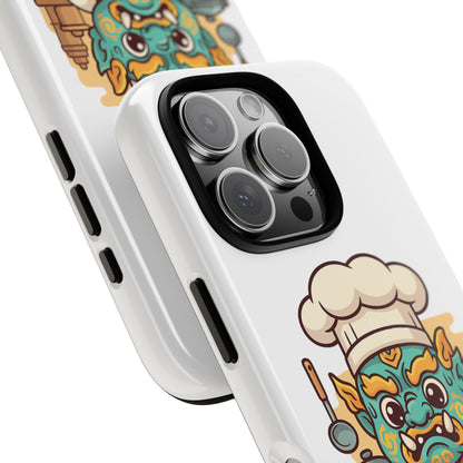 Yeak Chef Phone Case, Tough Khmer Cover, Num Banh Chok Art, Cute Monster Chef Phone Case - Adorable Cooking Gift