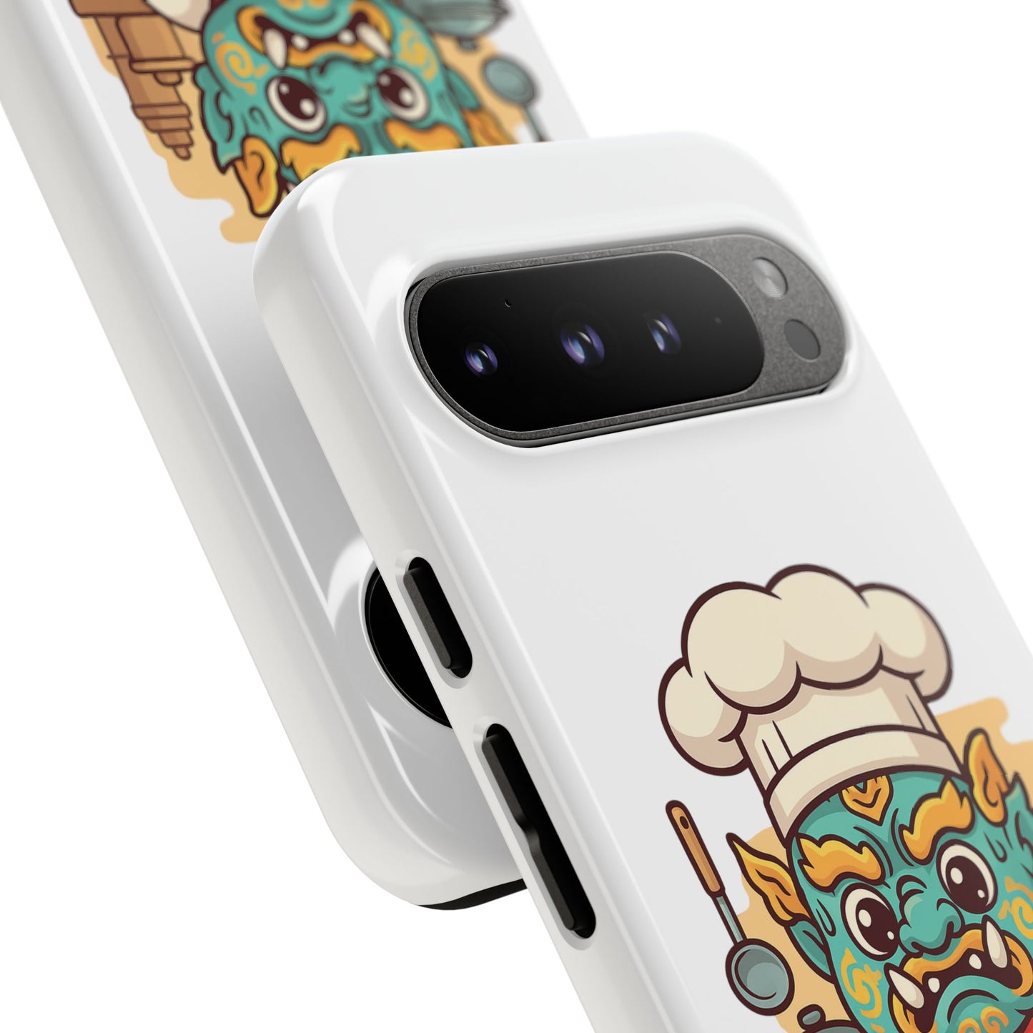 Yeak Chef Phone Case, Tough Khmer Cover, Num Banh Chok Art, Cute Monster Chef Phone Case - Adorable Cooking Gift
