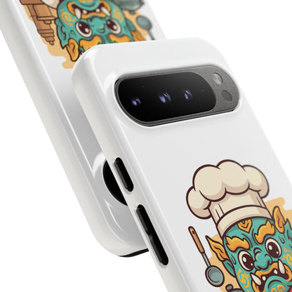 Yeak Chef Phone Case, Tough Khmer Cover, Num Banh Chok Art, Cute Monster Chef Phone Case - Adorable Cooking Gift