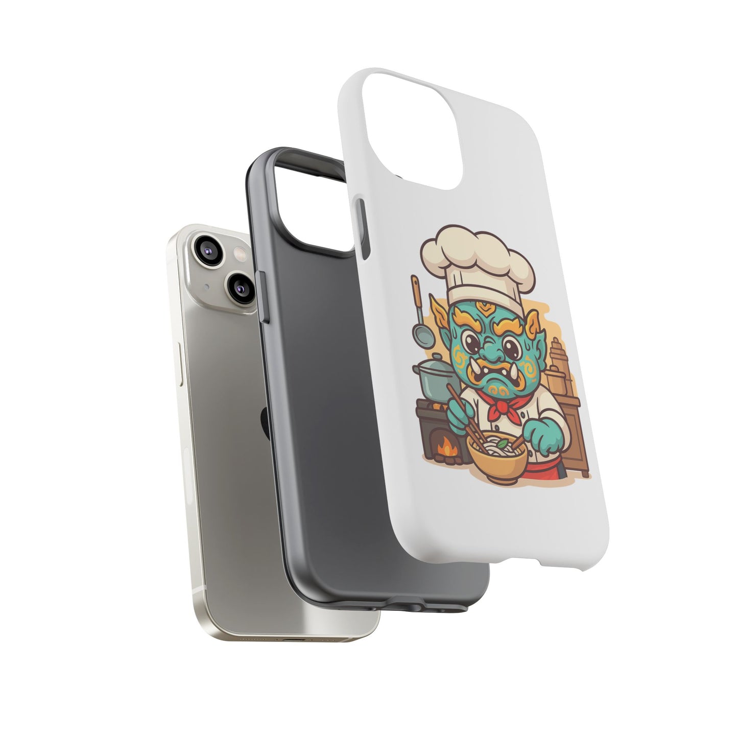 Yeak Chef Phone Case, Tough Khmer Cover, Num Banh Chok Art, Cute Monster Chef Phone Case - Adorable Cooking Gift