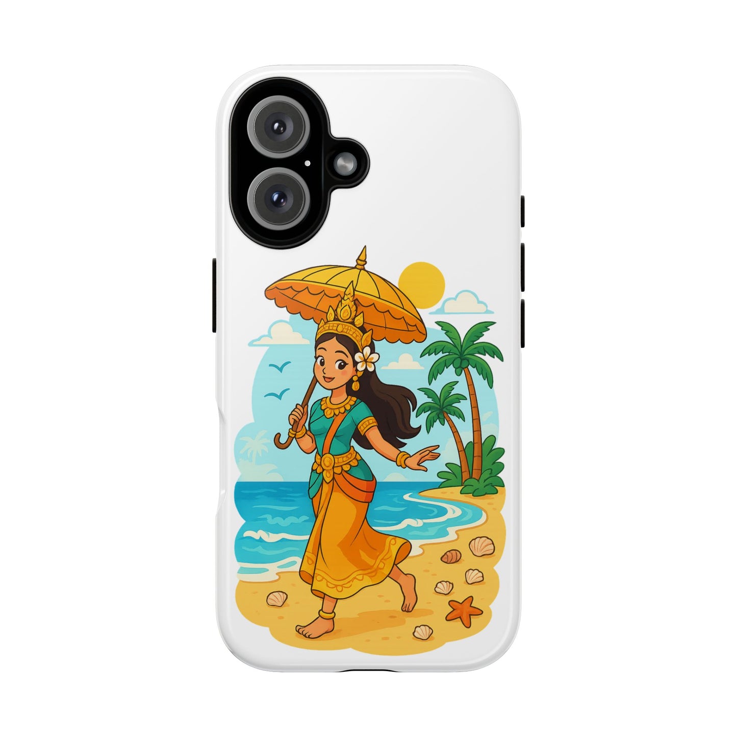 Apsara's Shoreline Grace Tough Cases, Phone Case, Protective Cover, Unique Design, Gift for Nature Lovers, Coastal Art Decor
