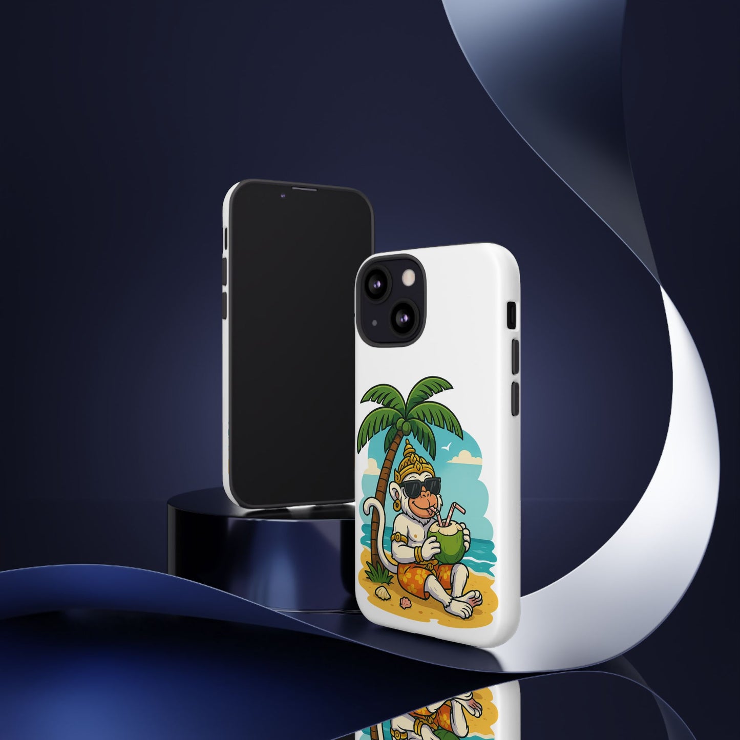 Divine Guard Hanuman Tropical Phone Case, Fun Coconut Drink, Summer Beach Vibes, Gifts for Animal Lovers, Travel Accessory