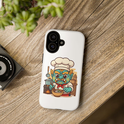 Yeak Chef Phone Case, Tough Khmer Cover, Num Banh Chok Art, Cute Monster Chef Phone Case - Adorable Cooking Gift