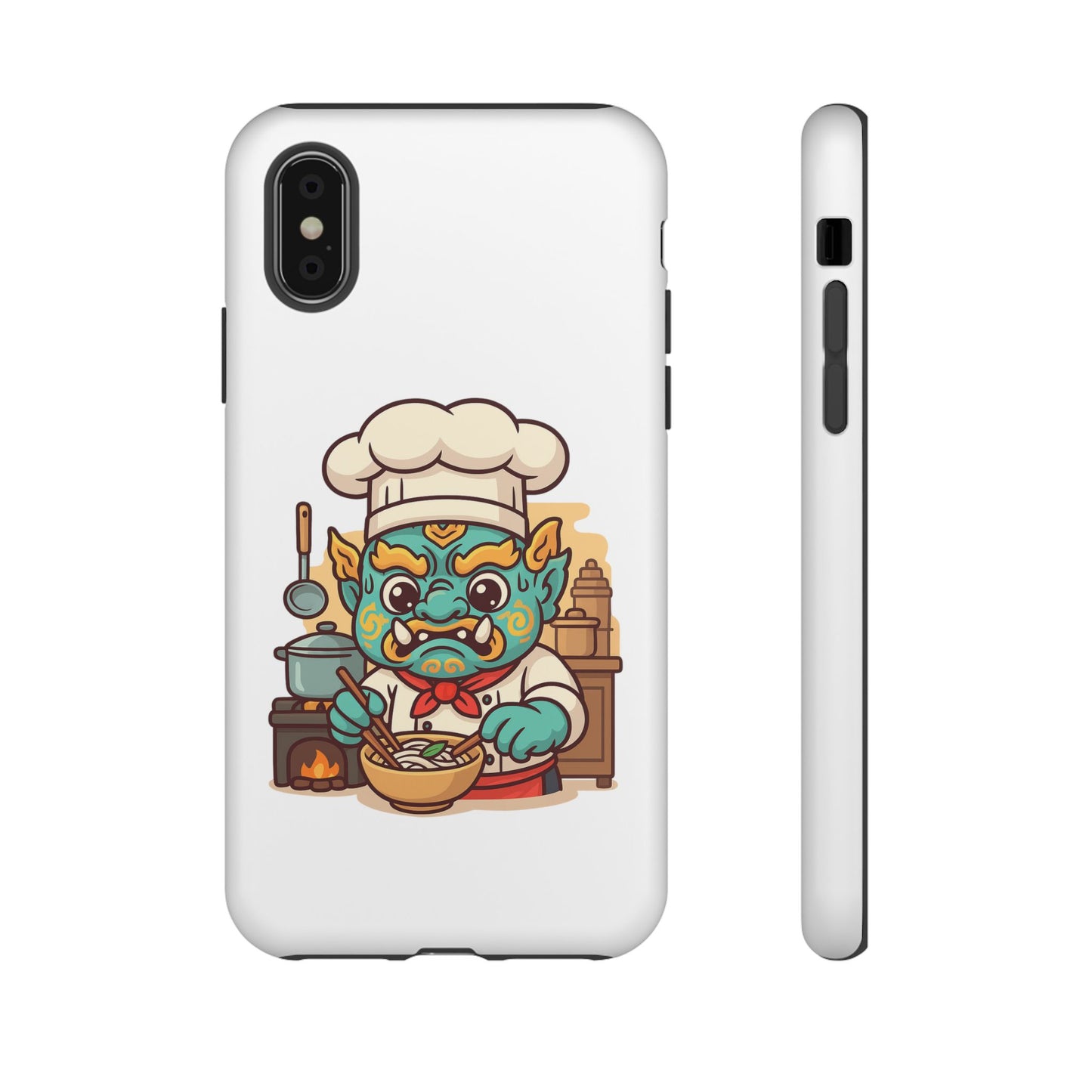 Yeak Chef Phone Case, Tough Khmer Cover, Num Banh Chok Art, Cute Monster Chef Phone Case - Adorable Cooking Gift