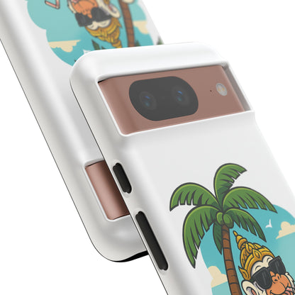 Divine Guard Hanuman Tropical Phone Case, Fun Coconut Drink, Summer Beach Vibes, Gifts for Animal Lovers, Travel Accessory