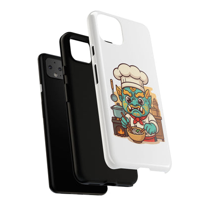 Yeak Chef Phone Case, Tough Khmer Cover, Num Banh Chok Art, Cute Monster Chef Phone Case - Adorable Cooking Gift