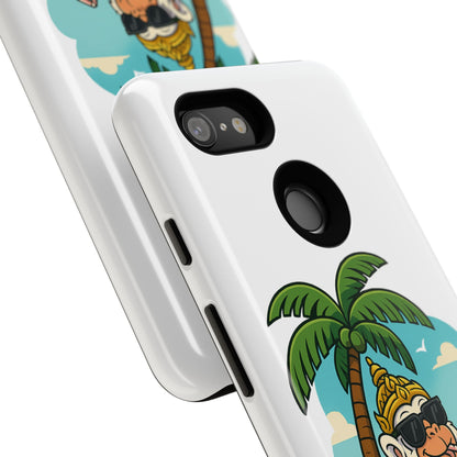 Divine Guard Hanuman Tropical Phone Case, Fun Coconut Drink, Summer Beach Vibes, Gifts for Animal Lovers, Travel Accessory