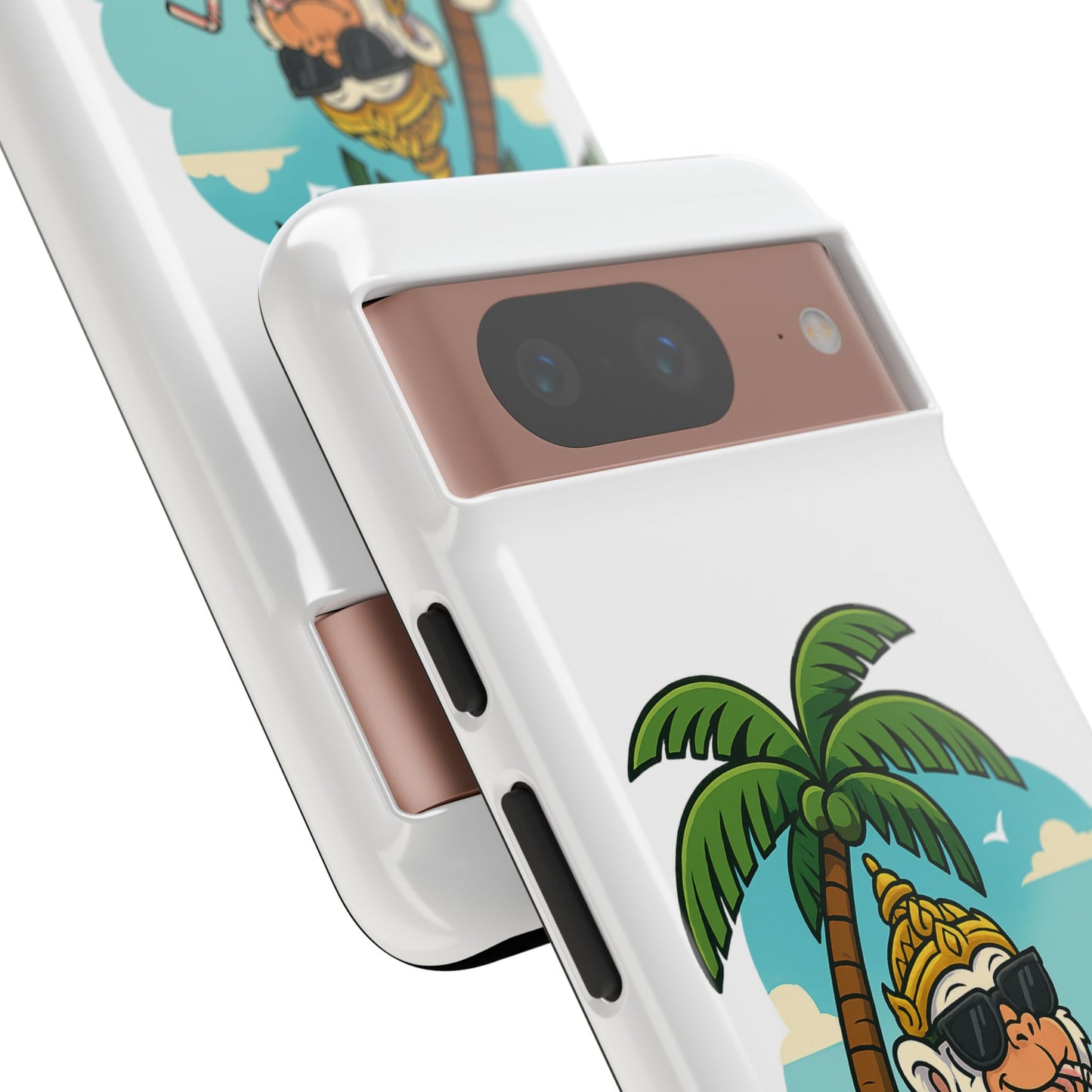 Divine Guard Hanuman Tropical Phone Case, Fun Coconut Drink, Summer Beach Vibes, Gifts for Animal Lovers, Travel Accessory