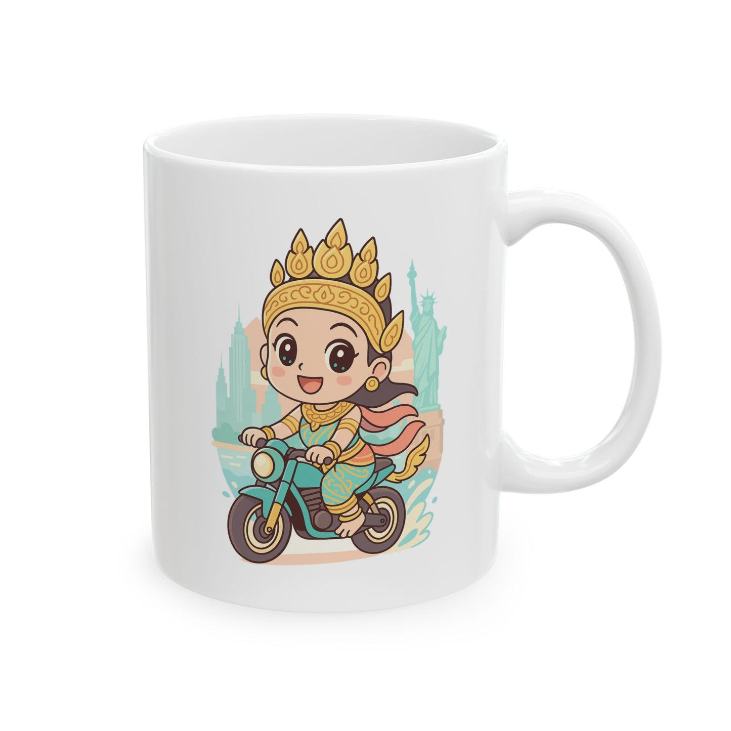 Apsara's Urban Fuel Ceramic Mug - Perfect for Cat Lovers, Gift for Birthdays, Coffee Lovers, Cozy Mornings, Cute Kitchen Decor