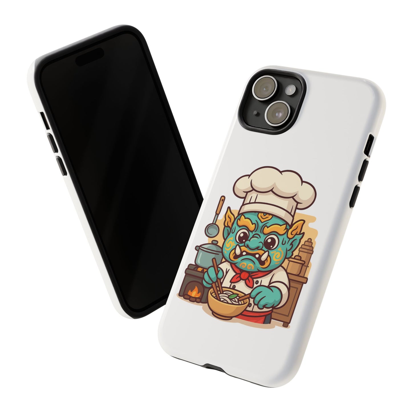 Yeak Chef Phone Case, Tough Khmer Cover, Num Banh Chok Art, Cute Monster Chef Phone Case - Adorable Cooking Gift