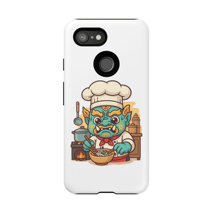 Yeak Chef Phone Case, Tough Khmer Cover, Num Banh Chok Art, Cute Monster Chef Phone Case - Adorable Cooking Gift