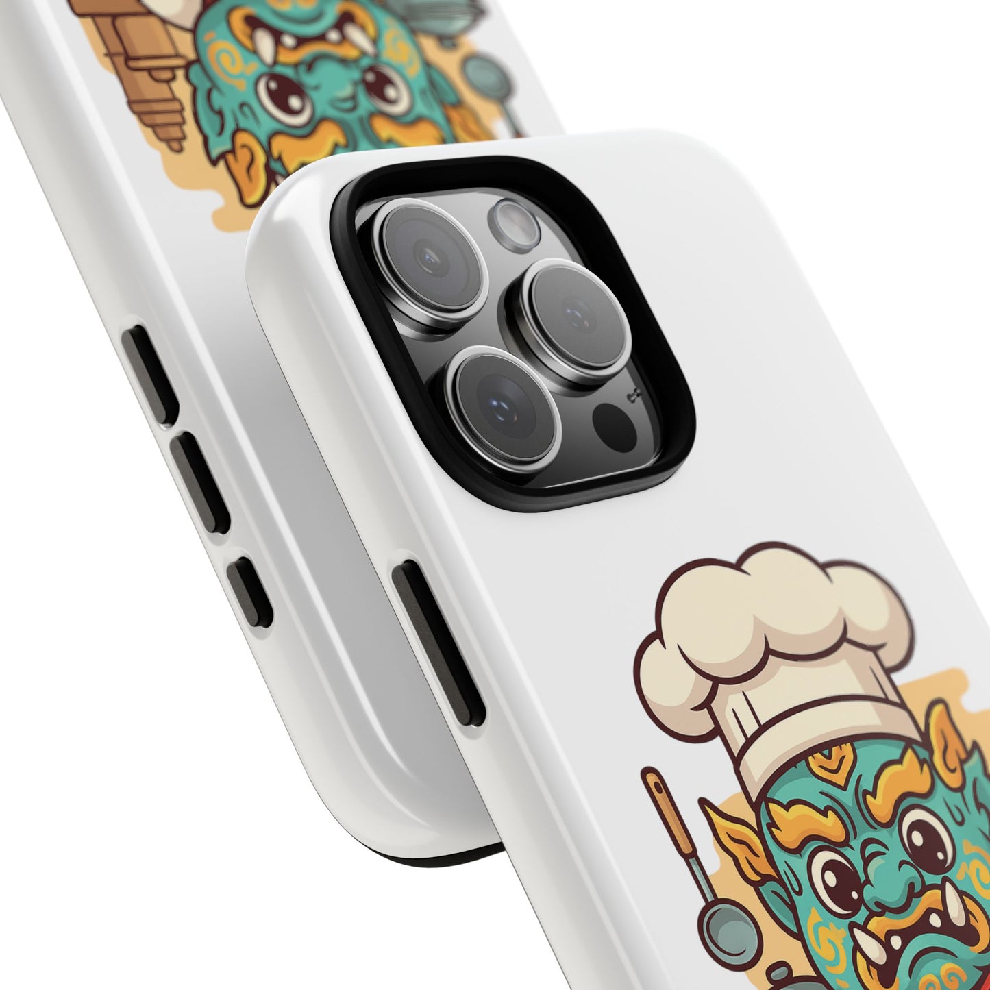 Yeak Chef Phone Case, Tough Khmer Cover, Num Banh Chok Art, Cute Monster Chef Phone Case - Adorable Cooking Gift