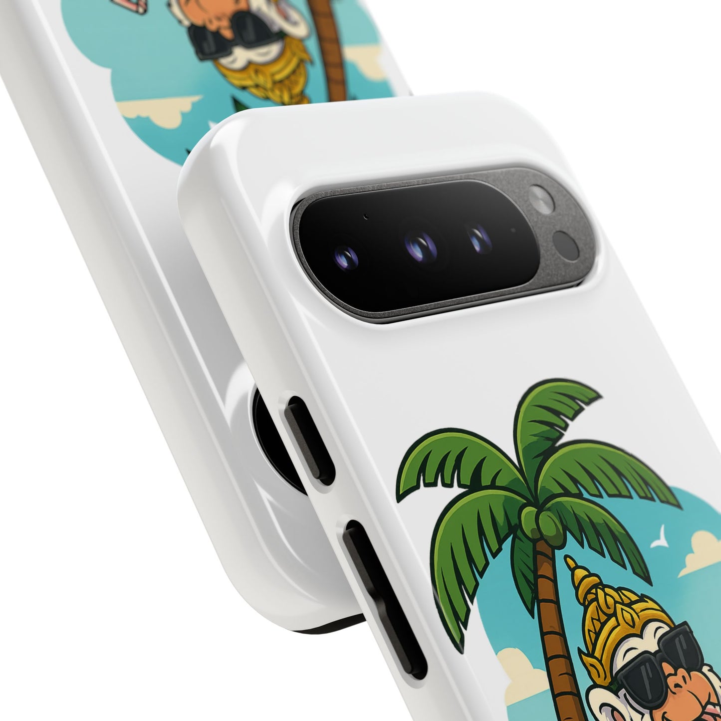 Divine Guard Hanuman Tropical Phone Case, Fun Coconut Drink, Summer Beach Vibes, Gifts for Animal Lovers, Travel Accessory