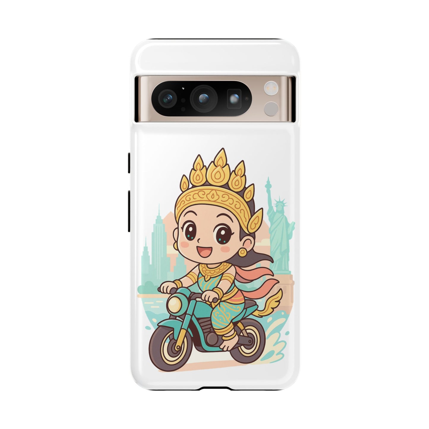 Chibi Apsara's NYC Adventure Case | Birthday Gift, Smartphone Protector, Cartoon Art, Fun Accessories, Tough Cases