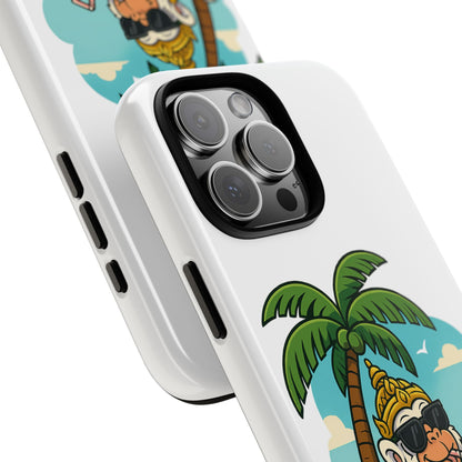 Divine Guard Hanuman Tropical Phone Case, Fun Coconut Drink, Summer Beach Vibes, Gifts for Animal Lovers, Travel Accessory