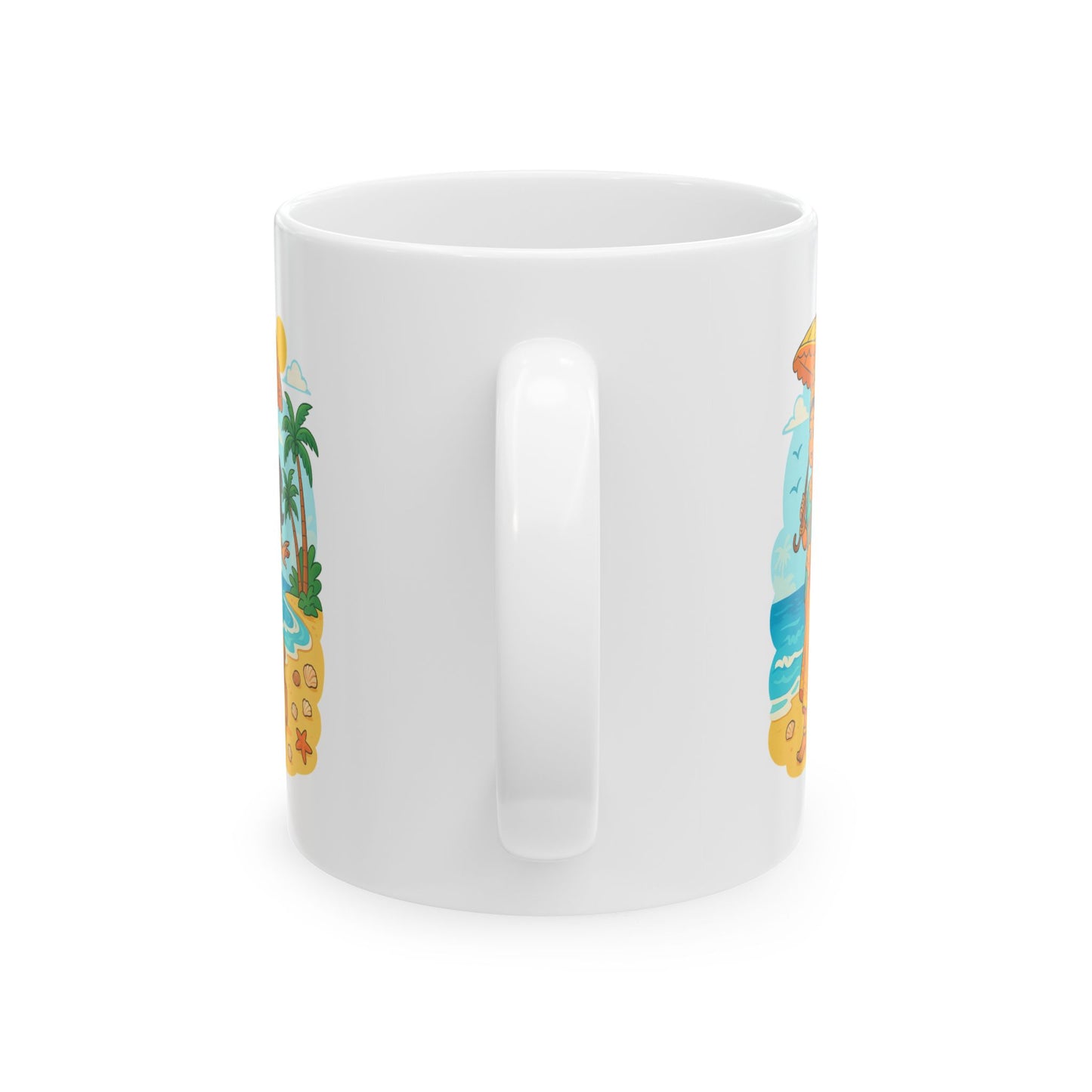 Apsara's Shoreline Grace Ceramic - Mug Perfect for Coffee Lovers, Beach Enthusiasts, Ideal Gift for Holidays, Birthdays, Family Gatherings