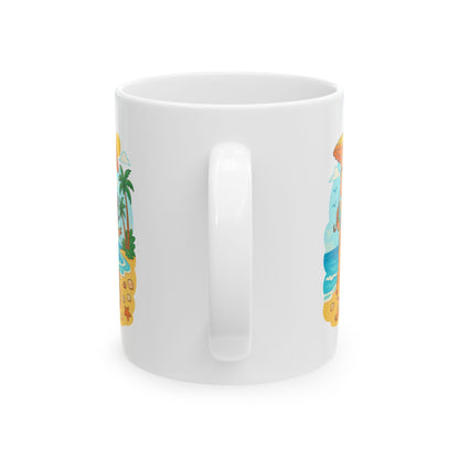 Apsara's Shoreline Grace Ceramic - Mug Perfect for Coffee Lovers, Beach Enthusiasts, Ideal Gift for Holidays, Birthdays, Family Gatherings