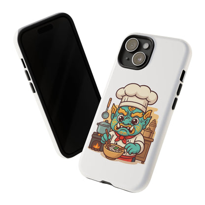 Yeak Chef Phone Case, Tough Khmer Cover, Num Banh Chok Art, Cute Monster Chef Phone Case - Adorable Cooking Gift